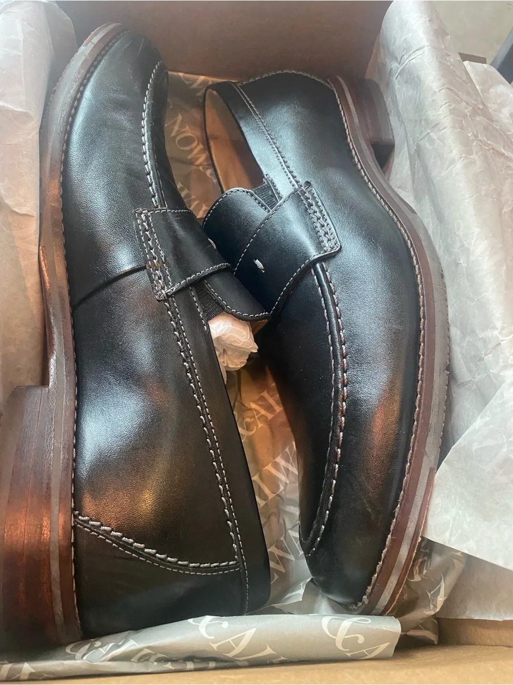 Penny Loafers Black Full Grain Leather Men’s 10.5 M | Original Box